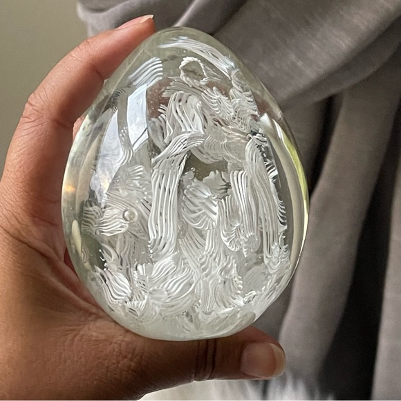 Art Glass MURANO Italy | Vintage | Hand Blown Glass Filigrana Paperweight Italy - Picture 9 of 13